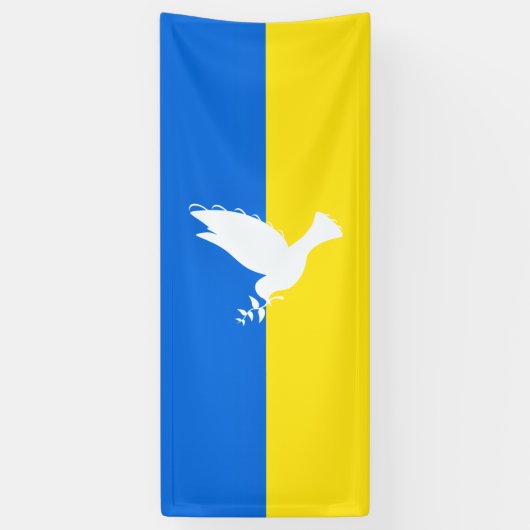 Banderoles Soutenez l'Ukraine Banner Peace Dove - Liberté (Vertical)