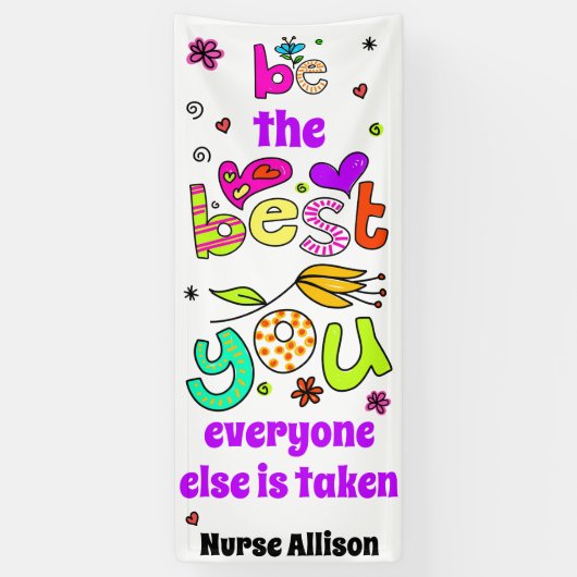 Banderoles Soyez Le Meilleur De Vous;  Décoration de la porte (Vertical)