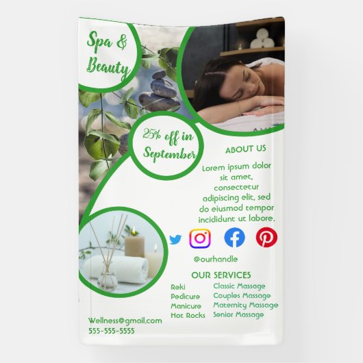 Banderoles spa de santé affiche prospectus centre de bien-êtr (Verticale)