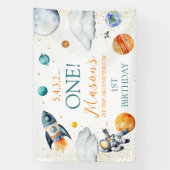 Banderoles Space 1st Birthday Backdrop First Trip Around Sun (Verticale)