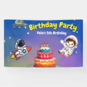 Banderoles Space Adventure Invitation d'anniversaire (Horizontal)