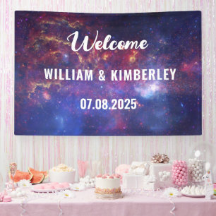 Banderoles Space Celestial Sky Galaxy Nebula Mariage élégant