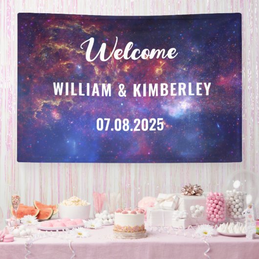 Banderoles Space Celestial Sky Galaxy Nebula Mariage élégant (Fête)