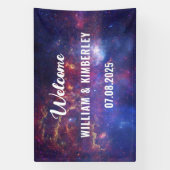 Banderoles Space Celestial Sky Galaxy Nebula Mariage élégant (Verticale)