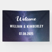 Banderoles Space Celestial Sky Galaxy Nebula Mariage élégant (Horizontal)