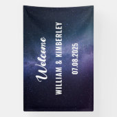 Banderoles Space Celestial Sky Galaxy Nebula Mariage élégant (Verticale)