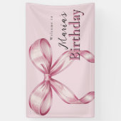 Banderoles Sparkle Pink Coquette Bow 1st (Vertical)