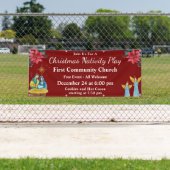 Banderoles Spectacle de Noël festif rouge événement d'église (En situation)