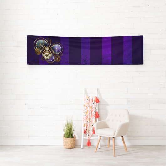 Banderoles Spider Steampunk sur Arrière - plan pourpre (Insitu)