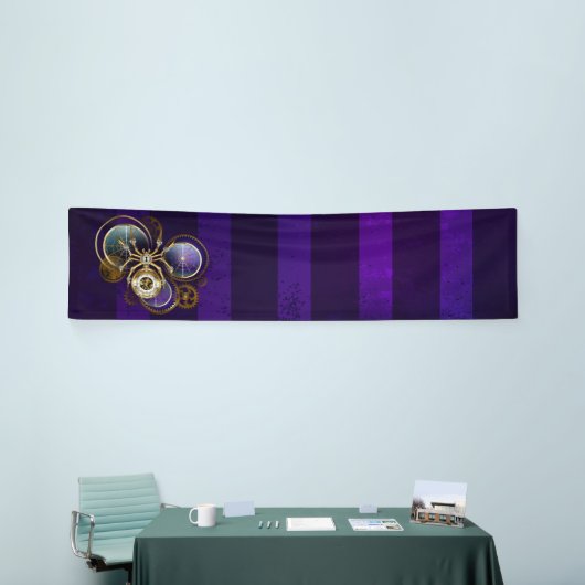 Banderoles Spider Steampunk sur Arrière - plan pourpre (Salon professionnel)