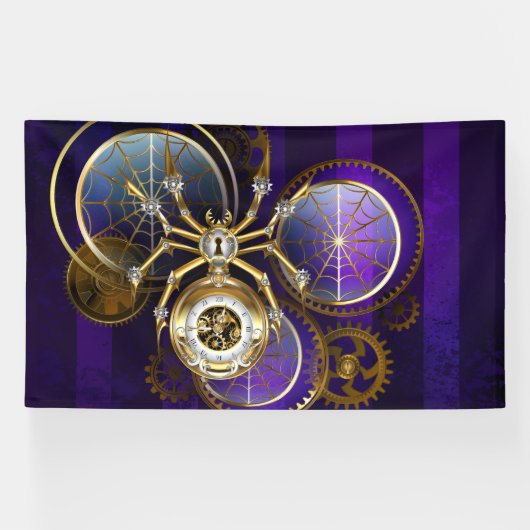 Banderoles Spider Steampunk sur Arrière - plan pourpre (Horizontal)