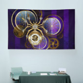 Banderoles Spider Steampunk sur Arrière - plan pourpre (Salon professionnel)