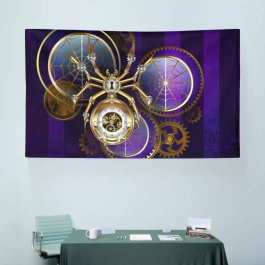Banderoles Spider Steampunk sur Arrière - plan pourpre (Salon professionnel)