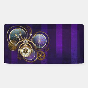 Banderoles Spider Steampunk sur Arrière - plan pourpre