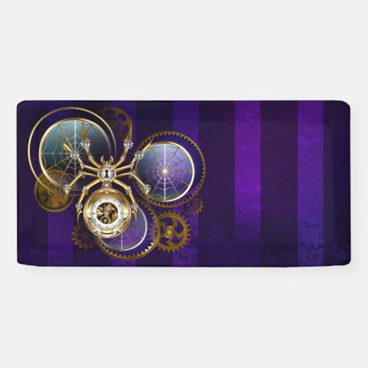 Banderoles Spider Steampunk sur Arrière - plan pourpre (Horizontal)