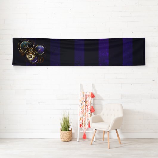 Banderoles Spider Steampunk sur Arrière - plan pourpre (En situation)