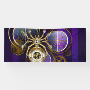 Banderoles Spider Steampunk sur Arrière - plan pourpre