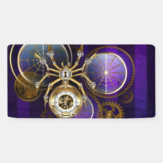 Banderoles Spider Steampunk sur Arrière - plan pourpre (Horizontal)
