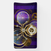 Banderoles Spider Steampunk sur Arrière - plan pourpre (Verticale)