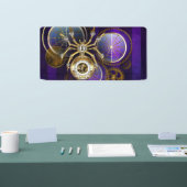 Banderoles Spider Steampunk sur Arrière - plan pourpre (Salon professionnel)