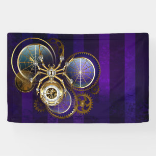 Banderoles Spider Steampunk sur Arrière - plan pourpre