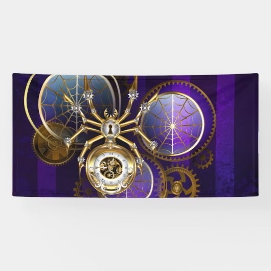 Banderoles Spider Steampunk sur Arrière - plan pourpre (Horizontal)