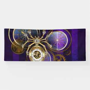 Banderoles Spider Steampunk sur Arrière - plan pourpre