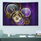 Banderoles Spider Steampunk sur Arrière - plan pourpre (Salon professionnel)