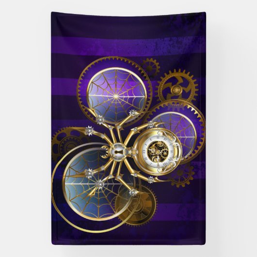 Banderoles Spider Steampunk sur Arrière - plan pourpre (Verticale)
