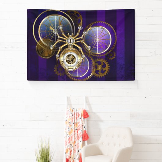 Banderoles Spider Steampunk sur Arrière - plan pourpre (Insitu)