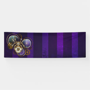 Banderoles Spider Steampunk sur Arrière - plan pourpre