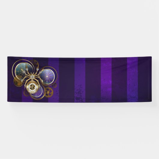 Banderoles Spider Steampunk sur Arrière - plan pourpre (Horizontal)