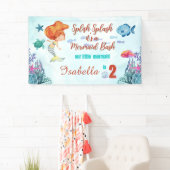 Banderoles Splish Splash Mermaid Bash Girls 2e anniversaire (En situation)