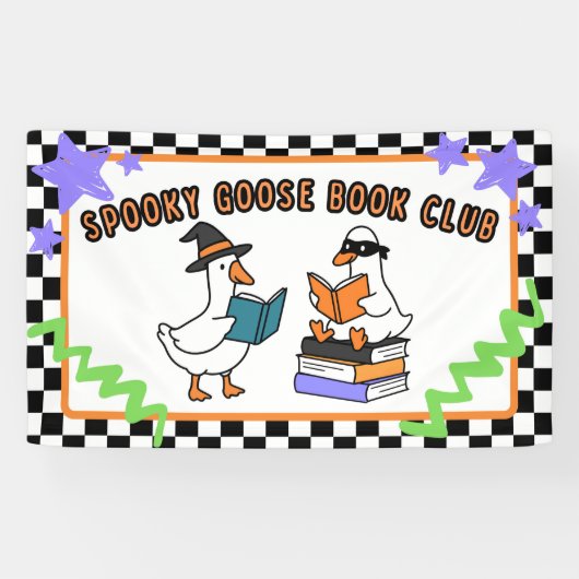 Banderoles Spooky Goose Book Club School Library Classroom (Horizontal)