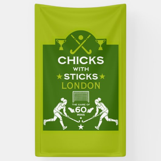 Banderoles Sport de hockey sur gazon féminin (Vertical)