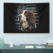 Banderoles Springer Spaniel Chien Drapeau Américain (Salon professionnel)