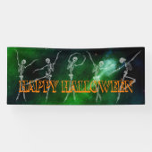 Banderoles Squelette dansant Halloween Party green orange chi (Horizontal)