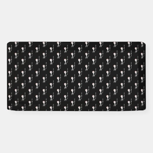 Banderoles Squelette d'Halloween avec épée (Horizontal)