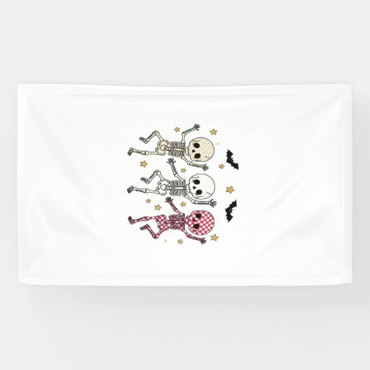Banderoles Squelettes dansants de Halloween mignons (Horizontal)