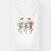 Banderoles Squelettes dansants de Halloween mignons (Vertical)