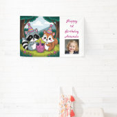 Banderoles Squirrel and Raccoon cute Birthday Personalized (Insitu)