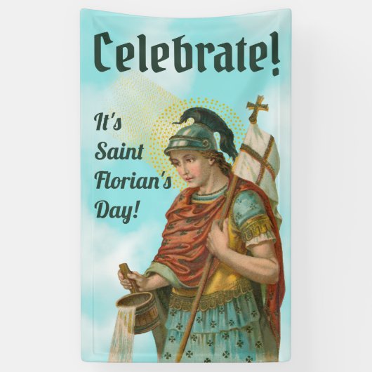 Banderoles St. Florian avec seau (Ciel clair; M 019) (Vertical)