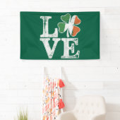 Banderoles St Patrick Love Chance Irlande Trèfle Vert (En situation)