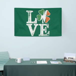 Banderoles St Patrick Love Chance Irlande Trèfle Vert