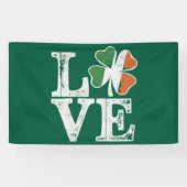 Banderoles St Patrick Love Chance Irlande Trèfle Vert (Horizontal)