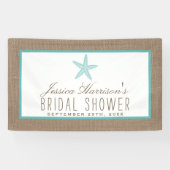 Banderoles Starfish Beach Burlap Fête des mariées Turquoise (Horizontal)