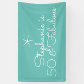 Banderoles Starfish Beach Turquoise Bleu Blanc 50e fête d'ann (Vertical)