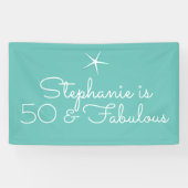 Banderoles Starfish Beach Turquoise Bleu Blanc 50e fête d'ann (Horizontal)