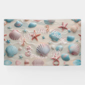 Banderoles Starfish, Seashell & Seahorses Pastel Sand Party (Horizontal)