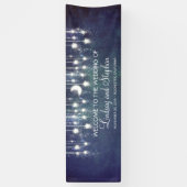 Banderoles Starry Night Moon et Star Blue Mariage (Vertical)